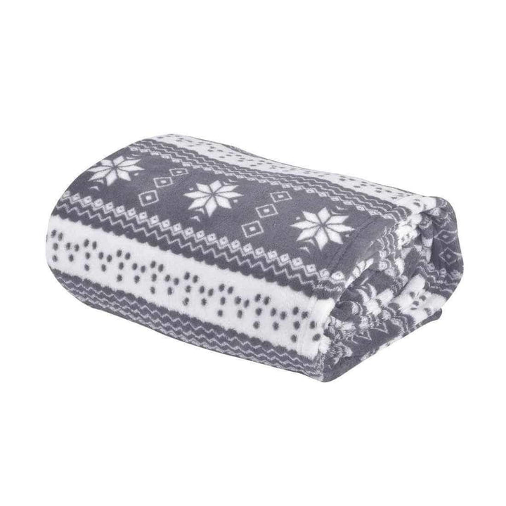 Snowflake Wrap Around Snuggle Blanket With Sleeves 137x180cm Grey