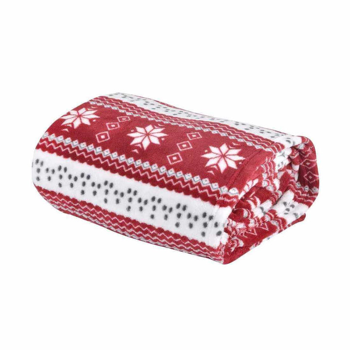 Snowflake Wrap Around Snuggle Blanket With Sleeves 137x180cm Red