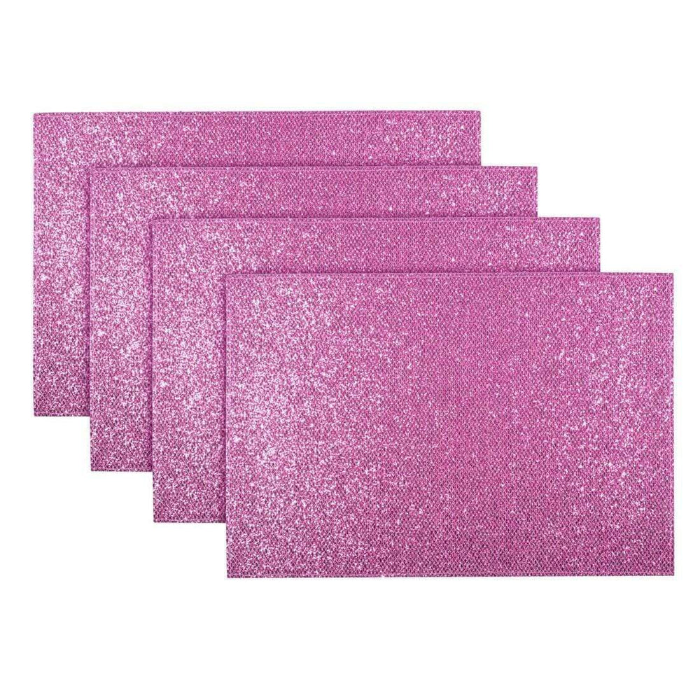 4 Glitter Sparkle Placemats Dining Kitchen Table Mats Pink