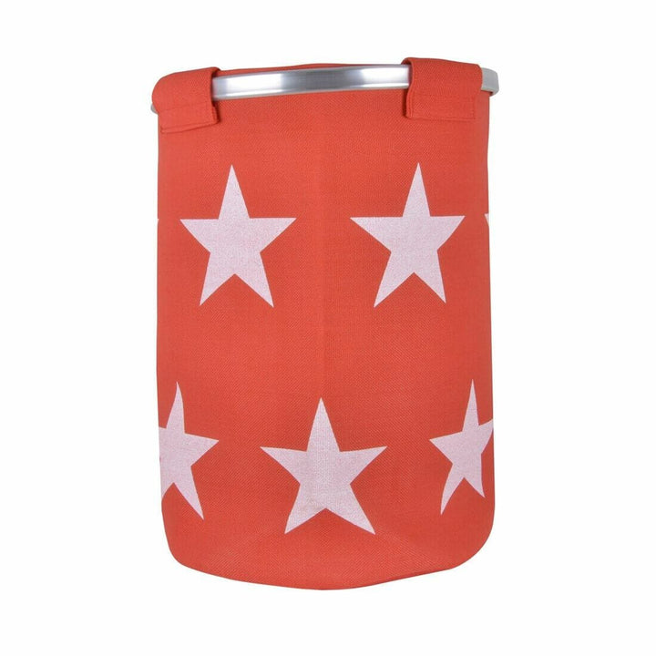 Stars Large Foldable Pop Up Fabric Laundry Hamper Washing Storage Basket Red