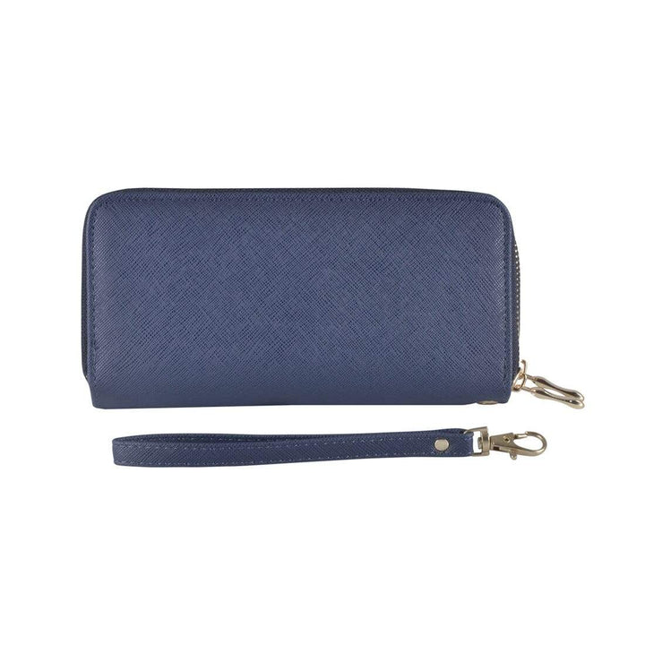 Womens Purse Large Darby Faux Leather Clip On Strap Navy