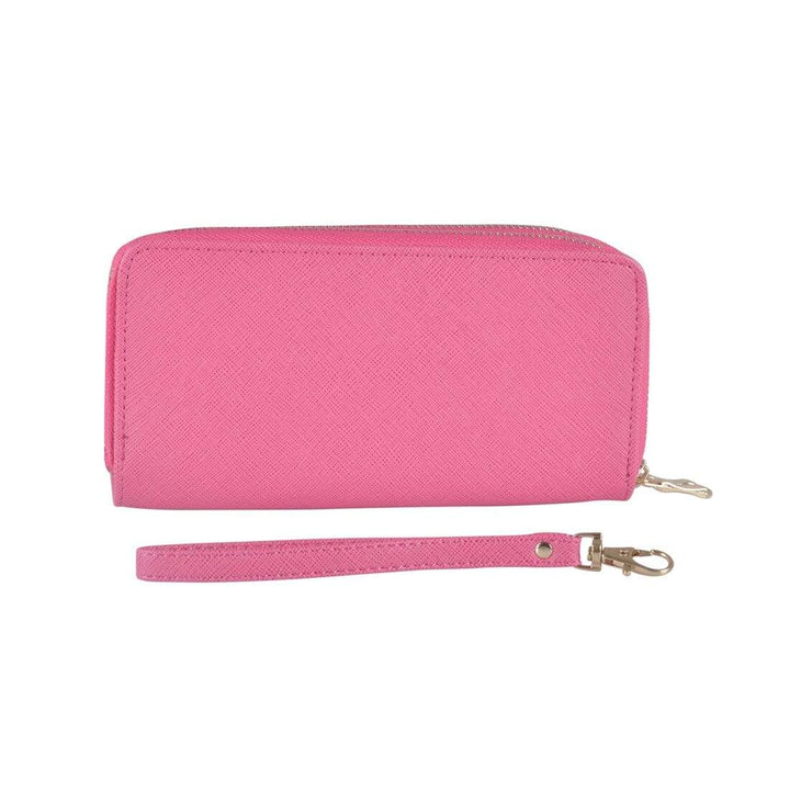 Womens Purse Large Darby Faux Leather Clip On Strap Pink