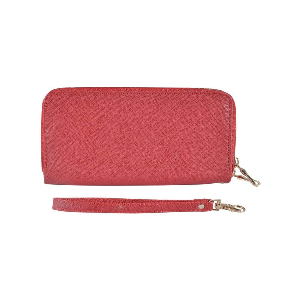 Womens Purse Large Darby Faux Leather Clip On Strap Red