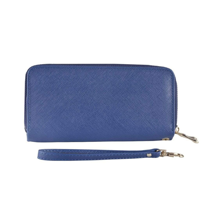 Womens Purse Large Darby Faux Leather Clip On Strap Blue