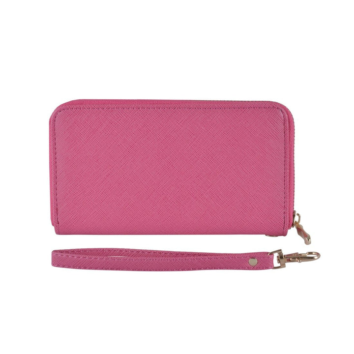 Womens Purse Classic Britt Faux Leather Clip On Wrist Strap Pink