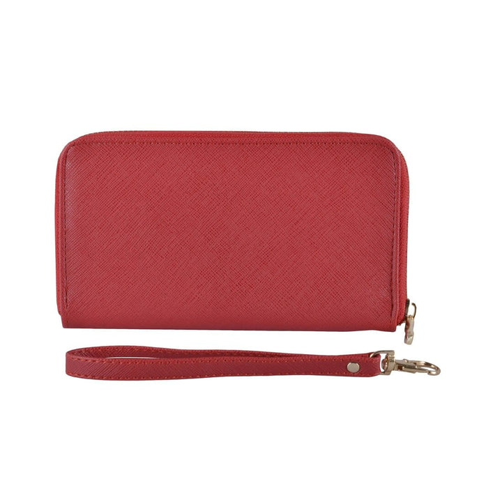 Womens Purse Classic Britt Faux Leather Clip On Wrist Strap Red