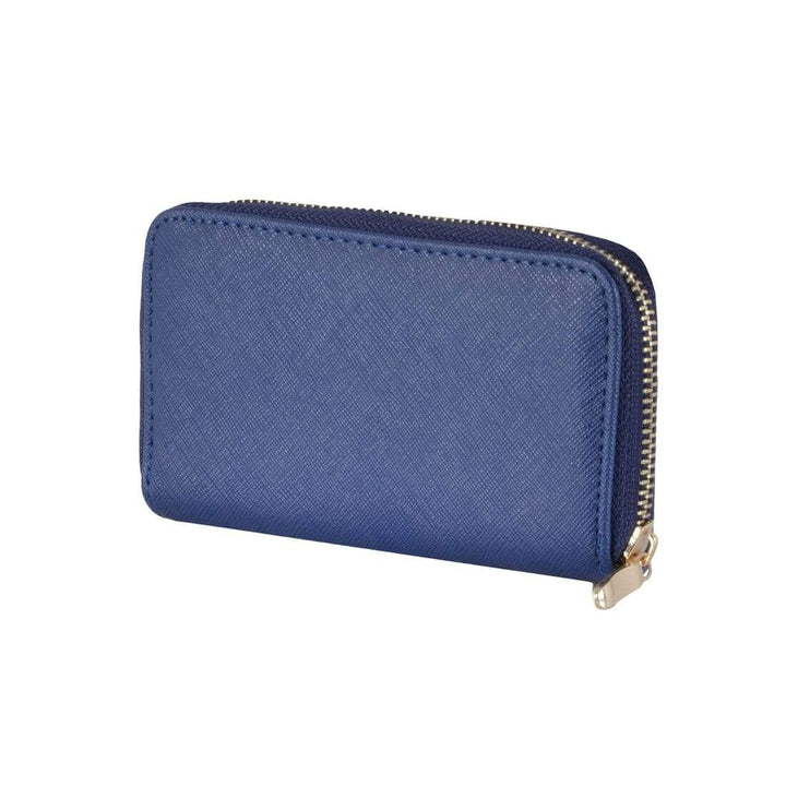 Fara Womens Purse Soft Faux Leather With Zip Fastening Blue