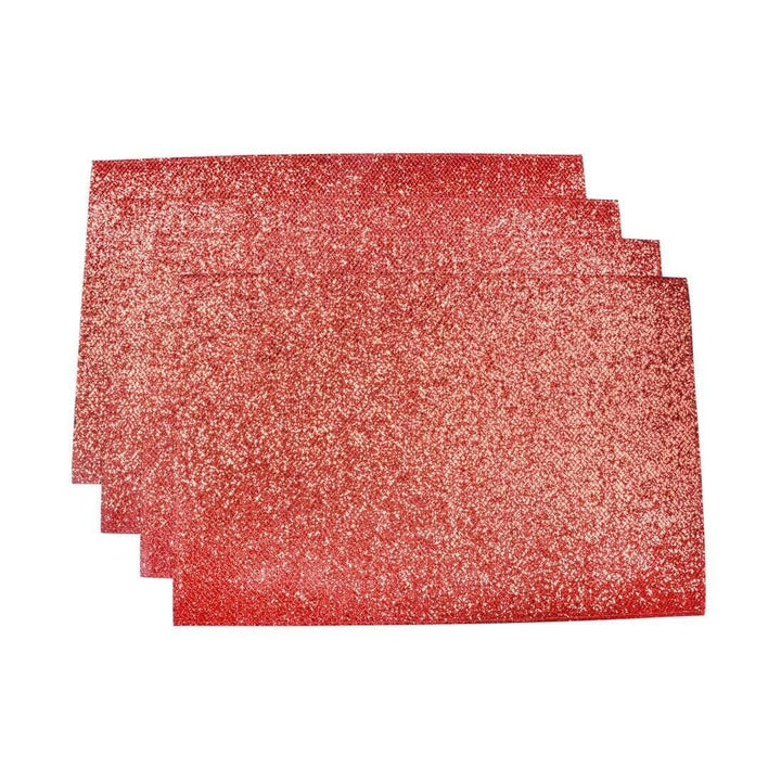 4 Glitter Sparkle Placemats Dining Kitchen Table Mats Red