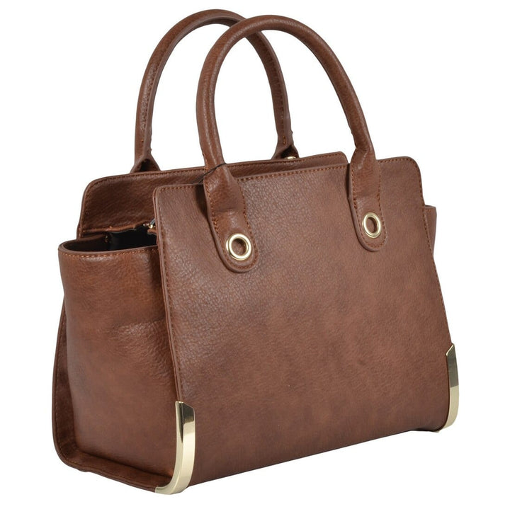 Womens Ohio PU Leather Handbag Fashion Shoulder Bag Tan