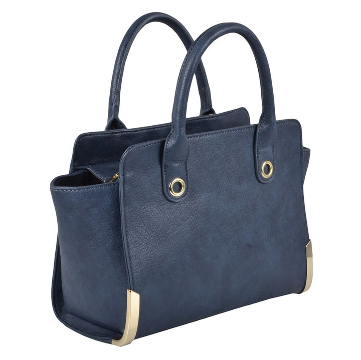 Womens Ohio PU Leather Handbag Fashion Shoulder Bag Navy