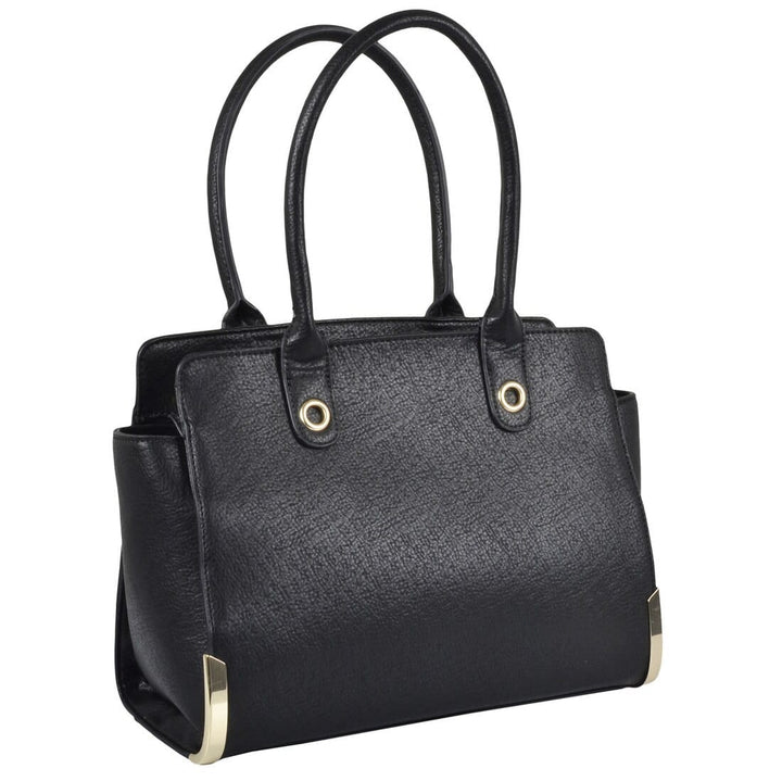 Womens Dakota PU Leather Handbag Shoulder Bag Fashion Tote Black