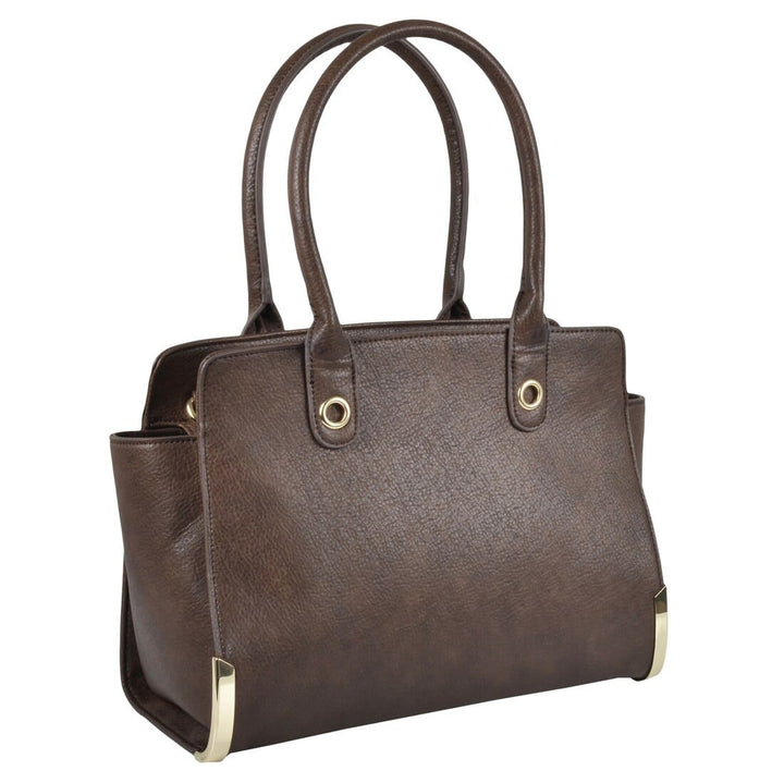 Womens Dakota PU Leather Handbag Shoulder Bag Fashion Tote Brown