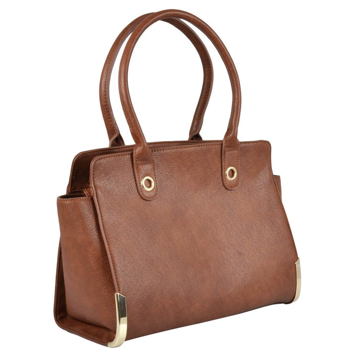 Womens Dakota PU Leather Handbag Shoulder Bag Fashion Tote Tan