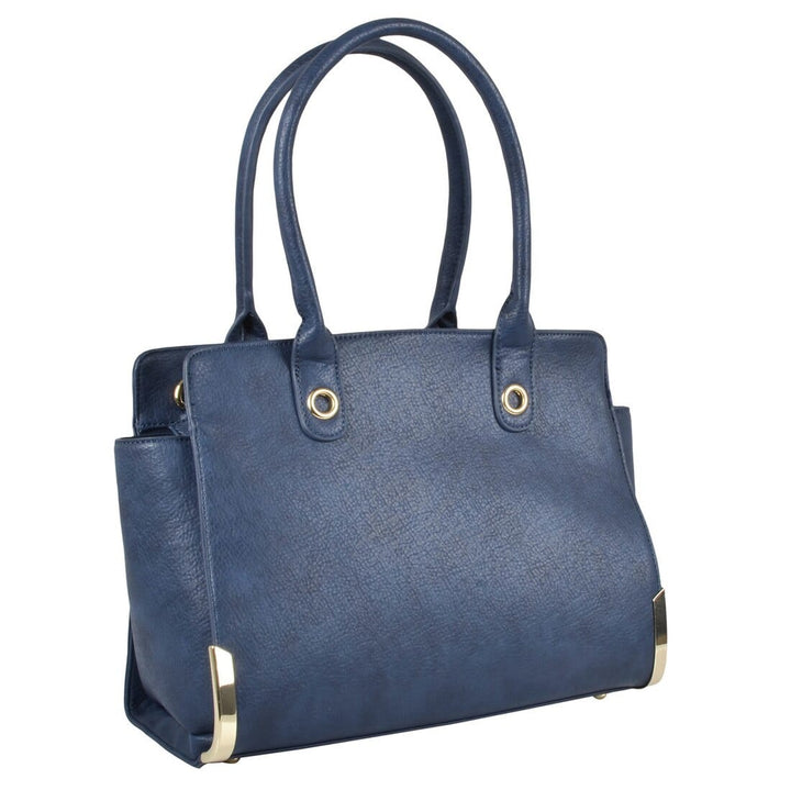 Womens Dakota PU Leather Handbag Shoulder Bag Fashion Tote Navy