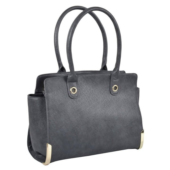 Womens Dakota PU Leather Handbag Shoulder Bag Fashion Tote Grey