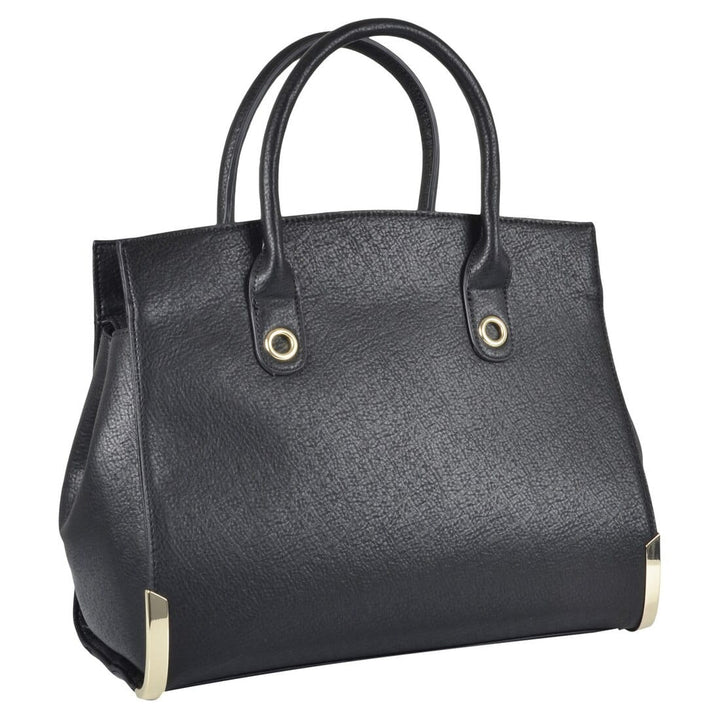 Womens Georgia PU Leather Handbag Fashion Shoulder Bag Black