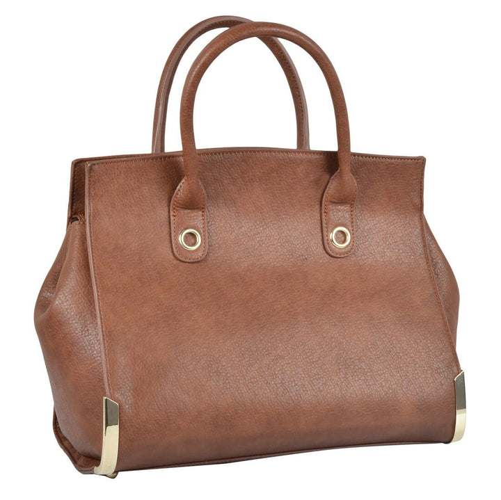 Womens Georgia PU Leather Handbag Fashion Shoulder Bag Tan