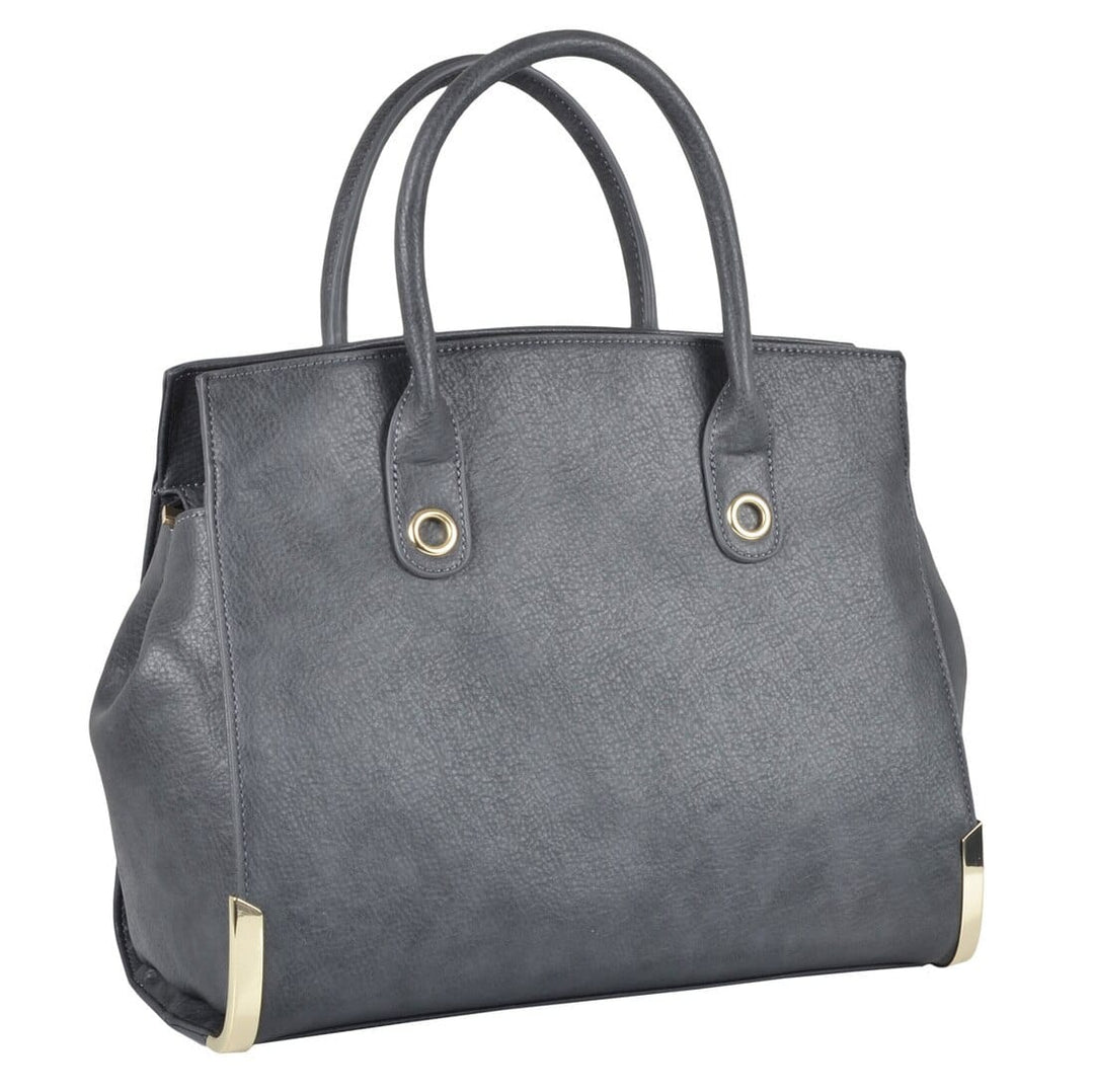 Womens Georgia PU Leather Handbag Fashion Shoulder Bag Grey