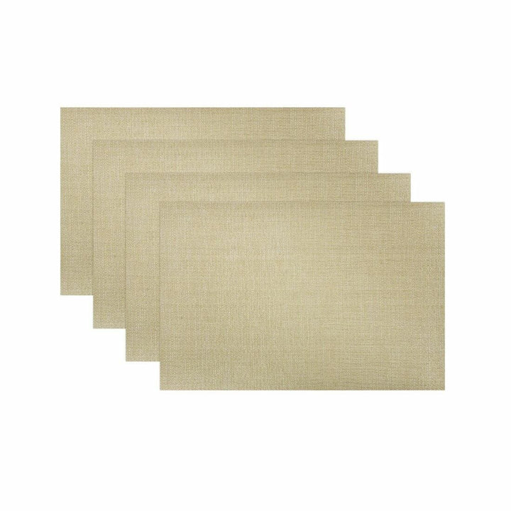 4 Woven PVC Textilene Placemats Dining Kitchen Table Mats Latte