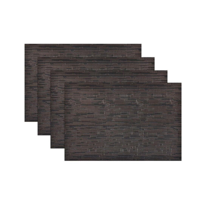 4 Woven PVC Textilene Placemats Dining Kitchen Table Mats Black/Copper