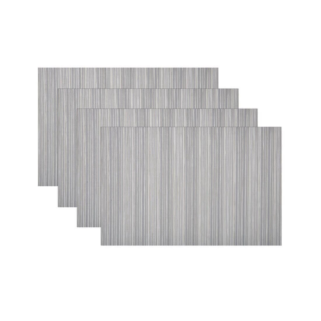 4 Woven PVC Textilene Placemats Dining Kitchen Table Mats Silver