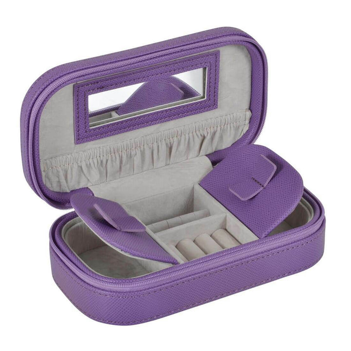 Travel Jewellery Case With Mirror Zip Faux Leather Box