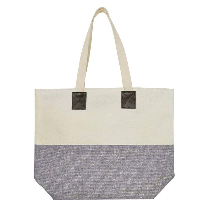 Womens Shimmer Canvas Beach Shoulder Shopping Bag Tote