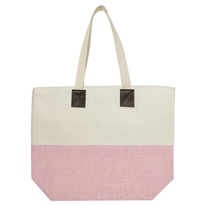 Womens Shimmer Canvas Beach Shoulder Shopping Bag Tote