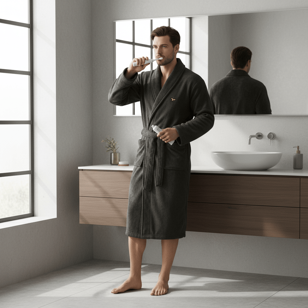 Mens Bradley Soft Fleece Dressing Gown Kensington Eastside