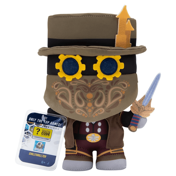 chillthrill709 holding felt sword with virtual code for build a boat for tresure game