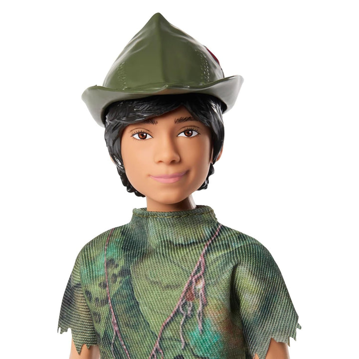 Close up of the face of Peter Pan fashion doll