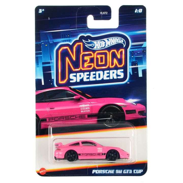 HLH72 1/8 Pink Porsche 911 Neon Speeders Hot Wheels die-cast metal car