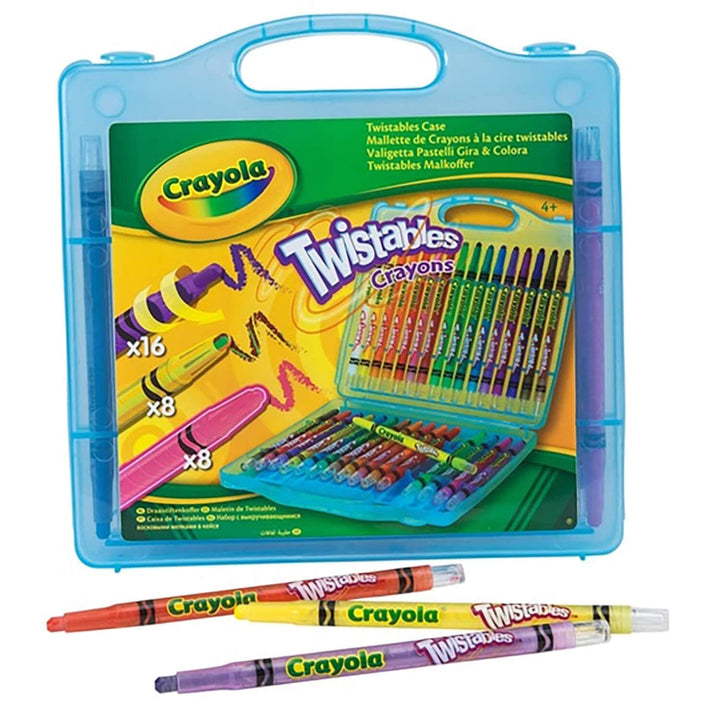 Blue plastic case for Crayola Twistables crayons