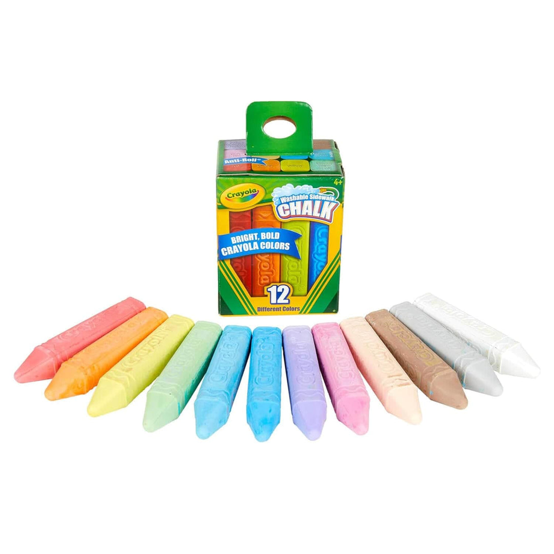 Pack of 12 different coloured washable outdoor chalk