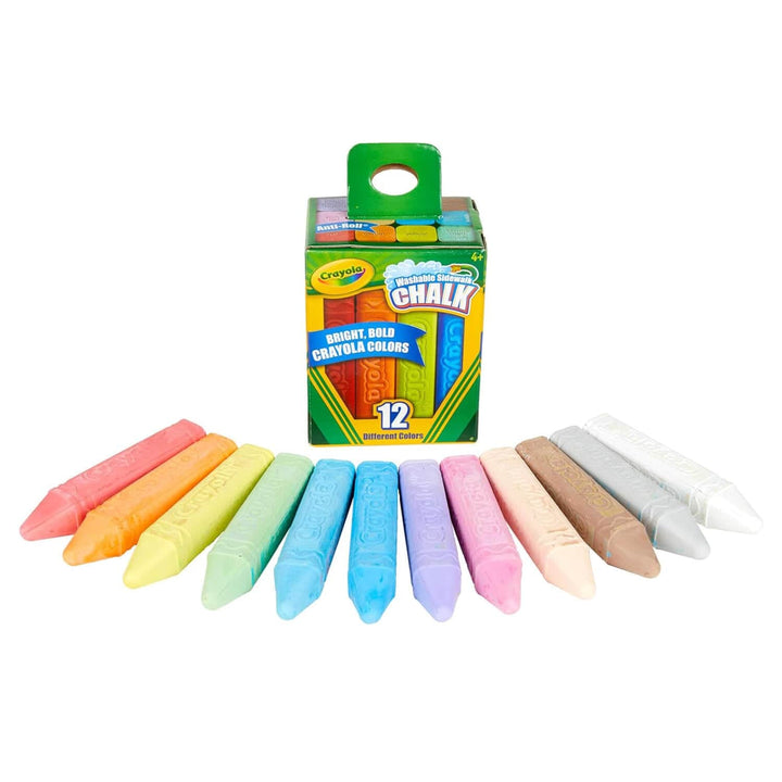 Pack of 12 different coloured washable outdoor chalk