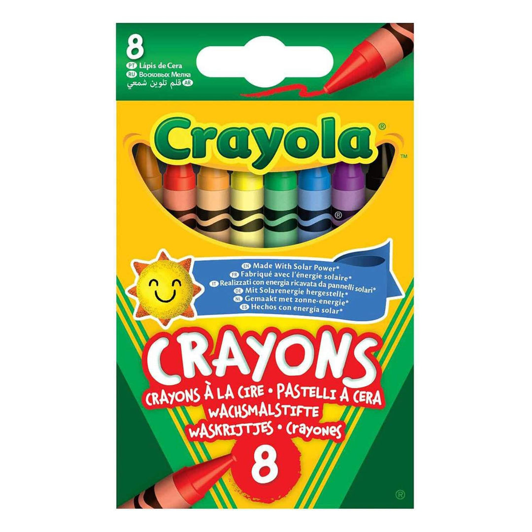 Pack of 8 brightly coloured wax crayons