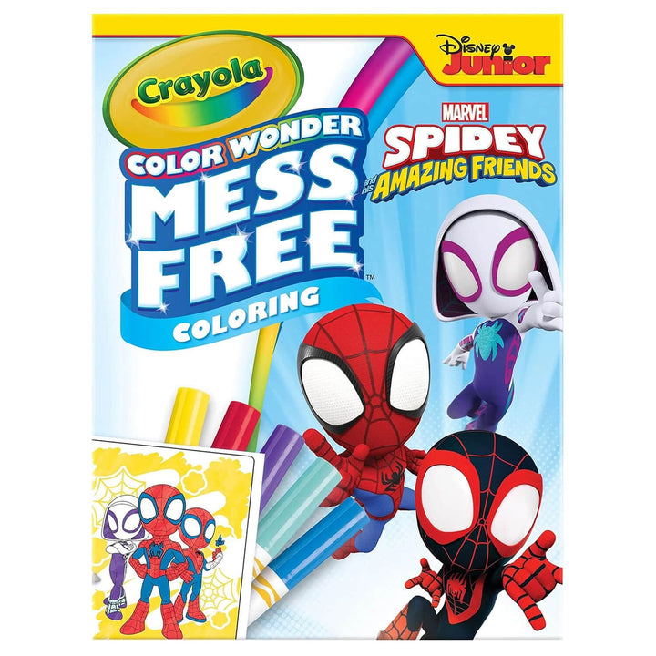 Marvel Spidey and Friends Mess Free colouring sheet and marker pens