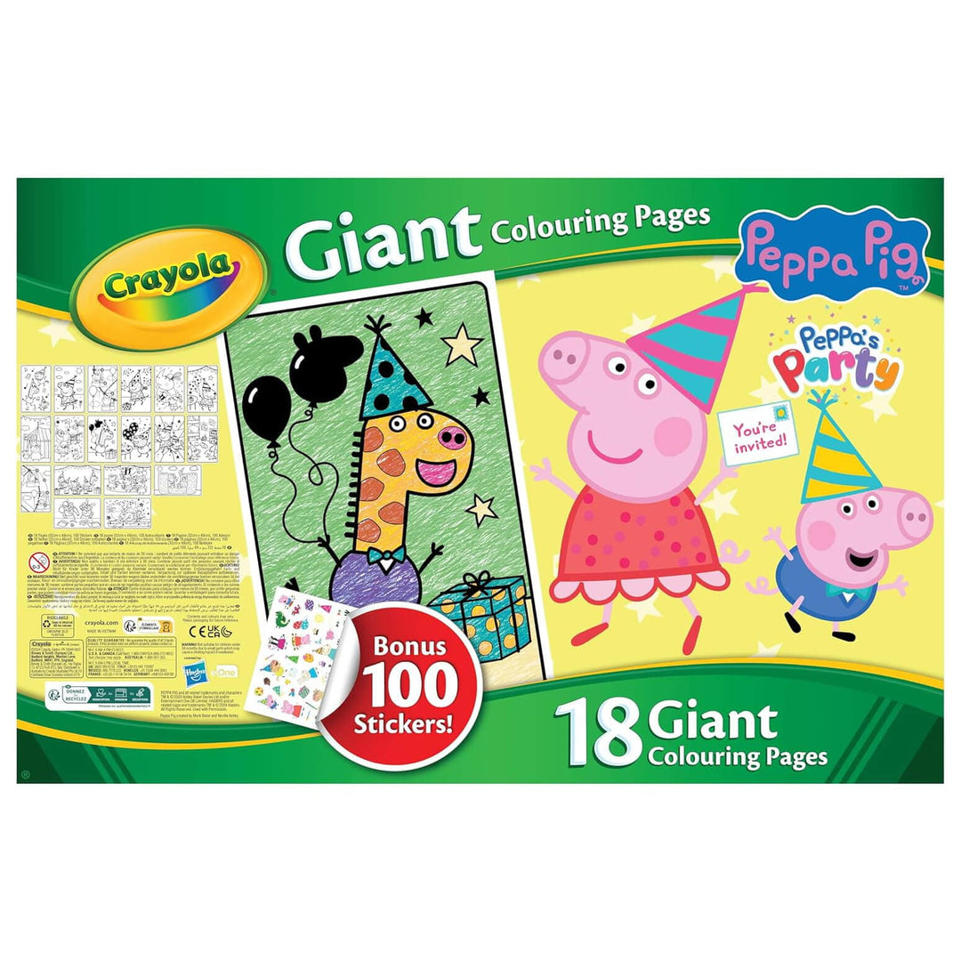Peppa Pig Party giant colouring pages with stickers