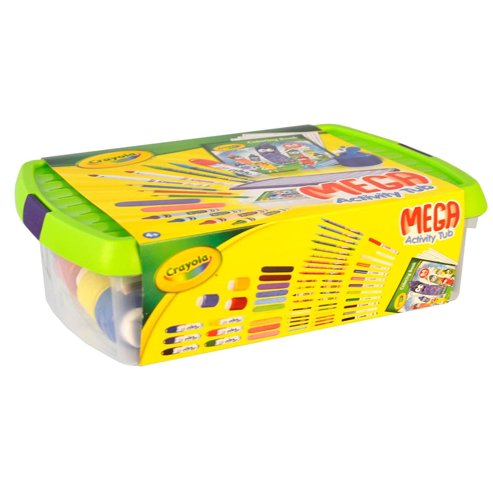 Side view of Crayola Mega Activity Tub for arts and crafts
