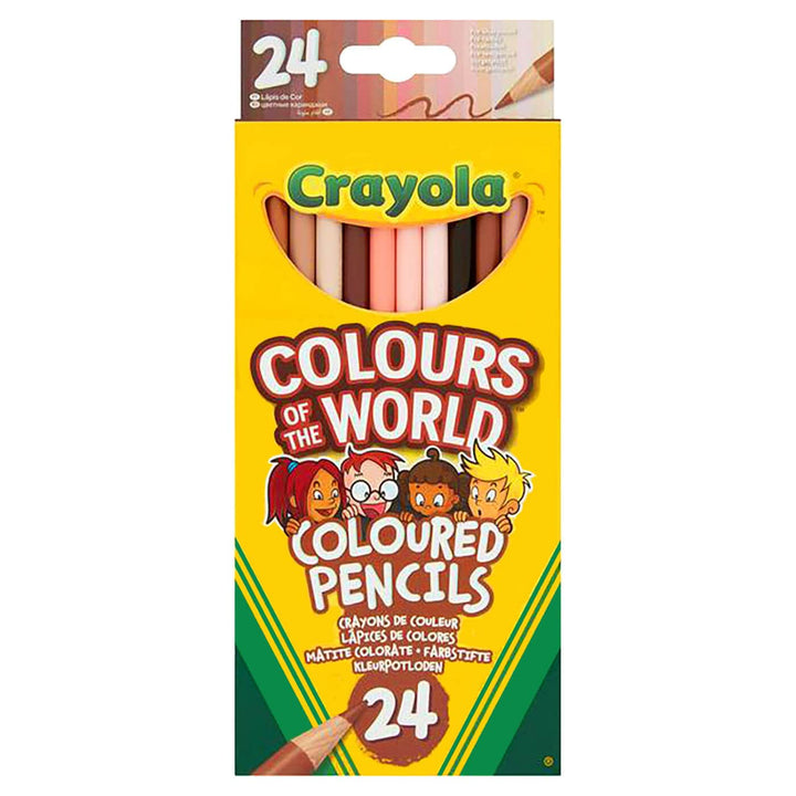 Pack of 24 Colours of the world coloured pencils for arts and crafts