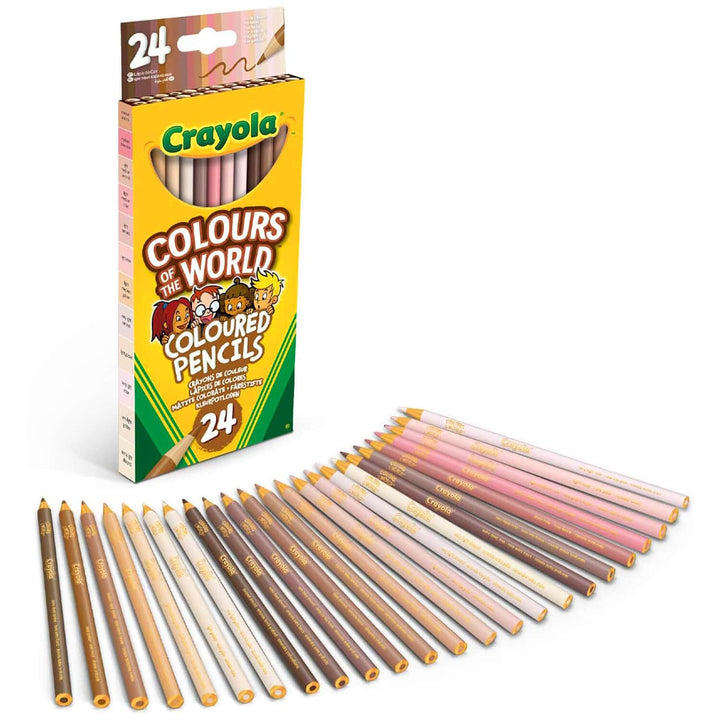 24 skin tone coloured pencils for colouring and drawing
