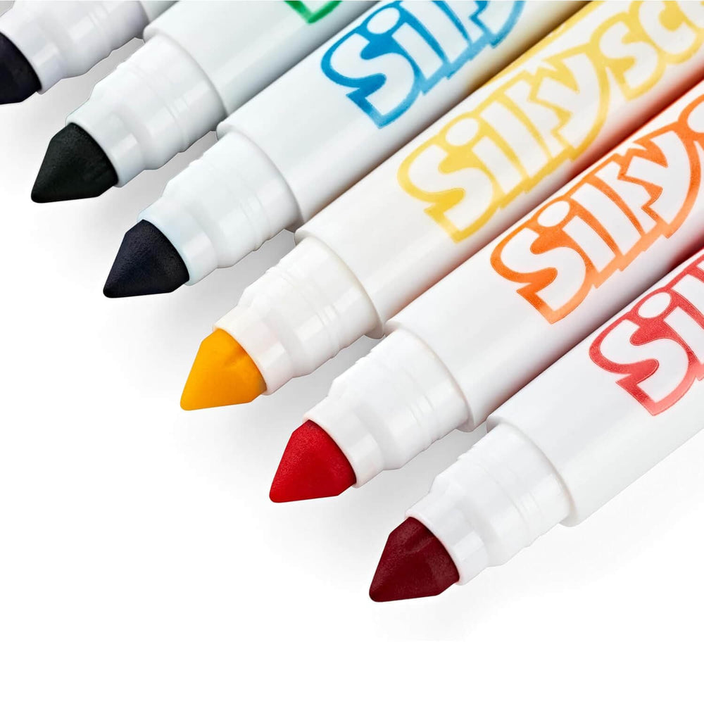 Close up of the broad tips of Silly Scents marker pens