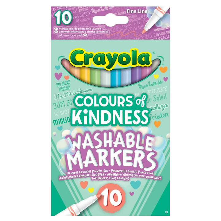 Pack of 10 Caryola Colours of Kindness Washable Markers with fine tips