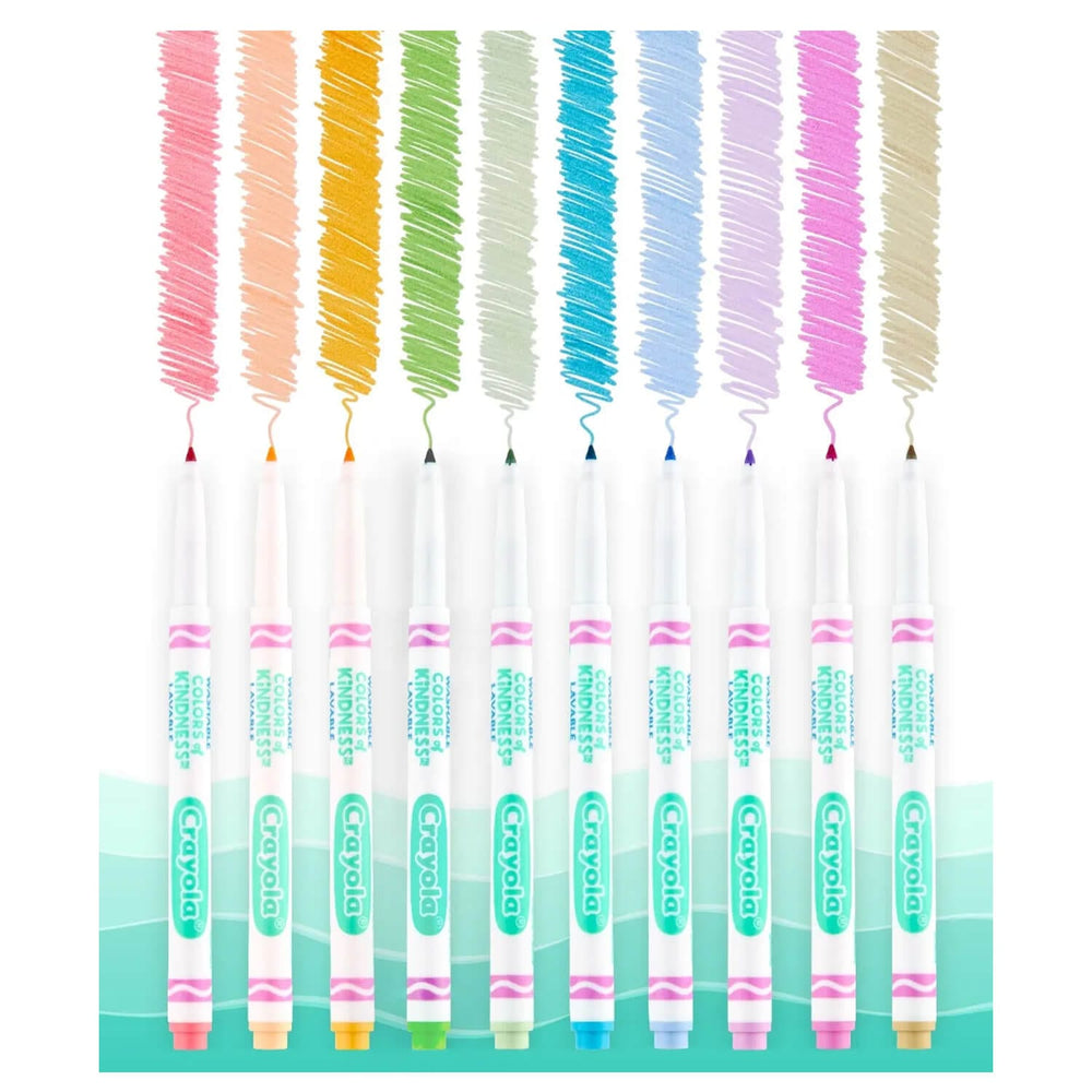Crayola Colours of Kindness washable marker pens showing fine tip drawing