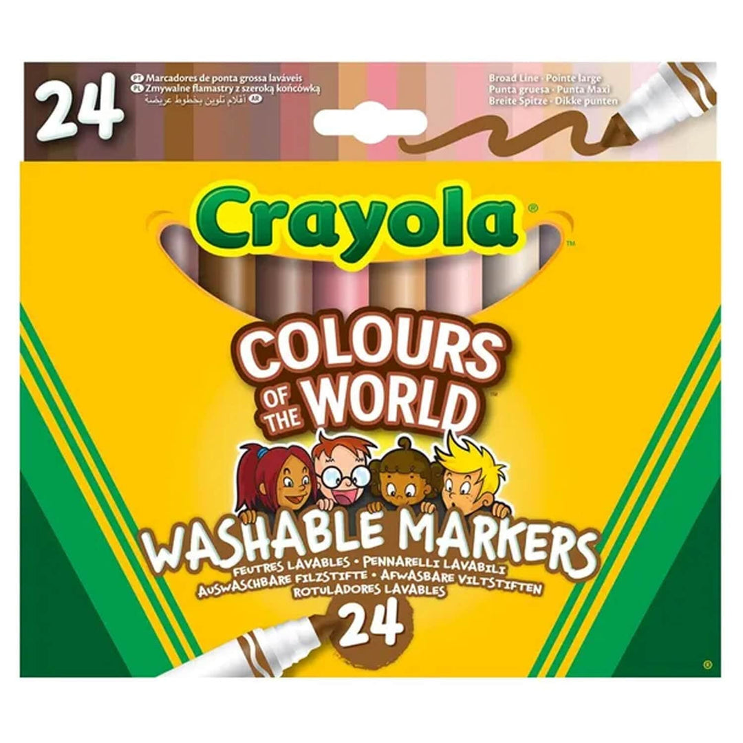 Pack of 24 Colour of the World washable markers with broad line tips