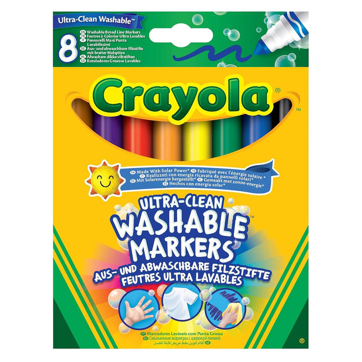 Pack of 8 Ultra Clean Washable Markers with broad line tips