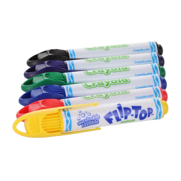 6 Washable Flip-Top marker pens from Crayola