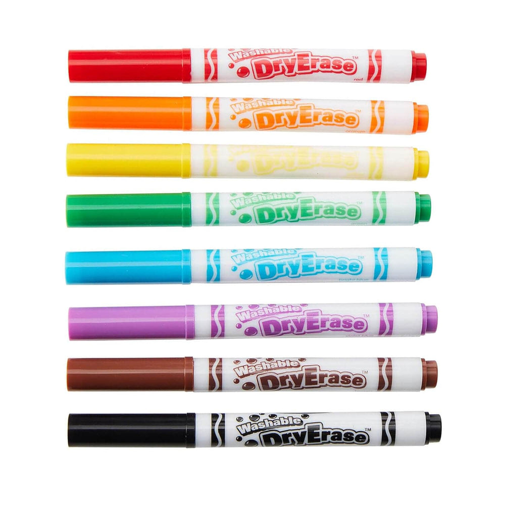 Set of 8 brightly coloured washable dry erase pens from Crayola