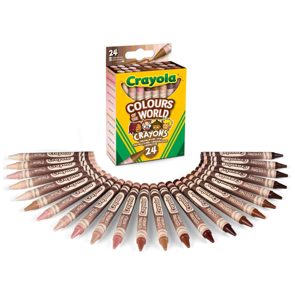 24 brown and pink colours of the world crayons for kids drawing and colouring books