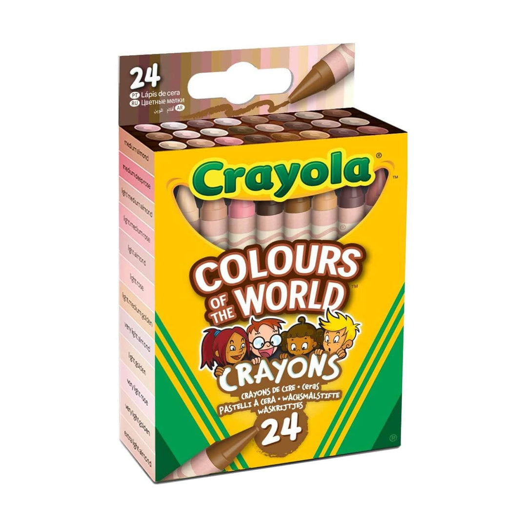 Pack of 24 Colours of the World crayons with skin tone shades